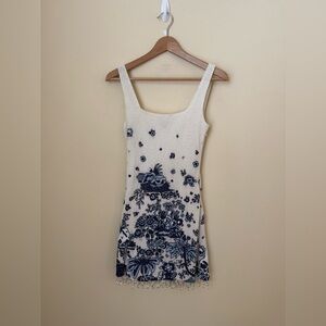 Staud Le Sable Blue Toile Mini Dress XS